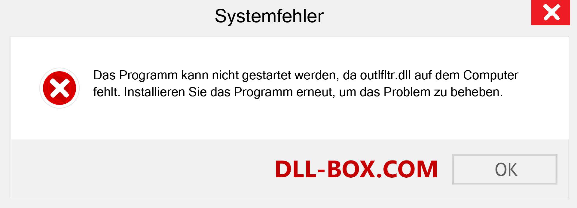 outlfltr.dll-Datei fehlt?. Download für Windows 7, 8, 10 - Fix outlfltr dll Missing Error unter Windows, Fotos, Bildern